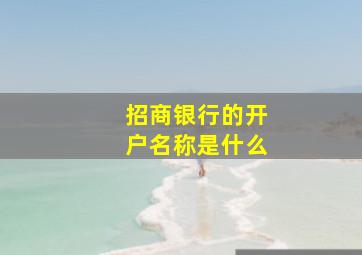 招商银行的开户名称是什么