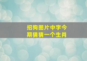 招狗图片中字今期猜猜一个生肖