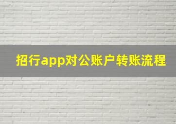 招行app对公账户转账流程