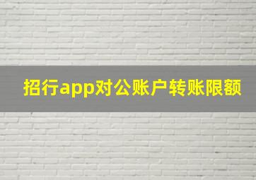 招行app对公账户转账限额