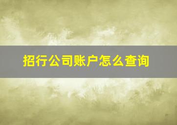 招行公司账户怎么查询