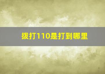 拨打110是打到哪里