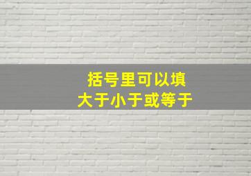 括号里可以填大于小于或等于