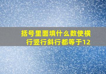 括号里面填什么数使横行竖行斜行都等于12