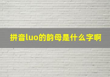 拼音luo的韵母是什么字啊