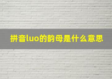 拼音luo的韵母是什么意思