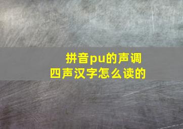 拼音pu的声调四声汉字怎么读的