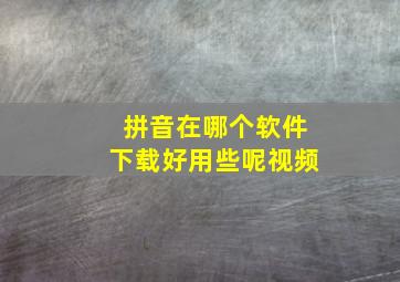 拼音在哪个软件下载好用些呢视频