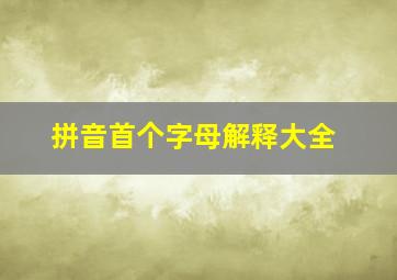 拼音首个字母解释大全