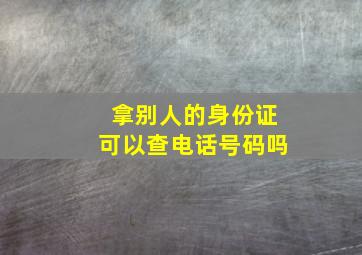 拿别人的身份证可以查电话号码吗