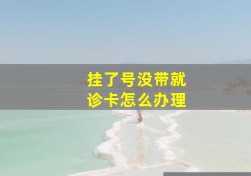 挂了号没带就诊卡怎么办理