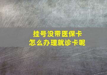 挂号没带医保卡怎么办理就诊卡呢