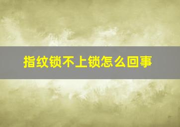 指纹锁不上锁怎么回事