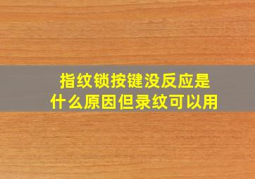 指纹锁按键没反应是什么原因但录纹可以用