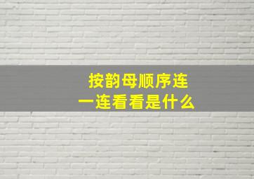 按韵母顺序连一连看看是什么