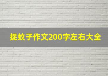 捉蚊子作文200字左右大全