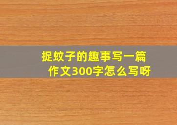 捉蚊子的趣事写一篇作文300字怎么写呀