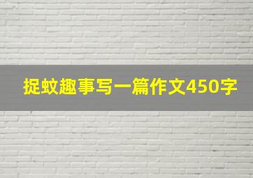 捉蚊趣事写一篇作文450字