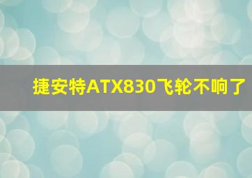 捷安特ATX830飞轮不响了