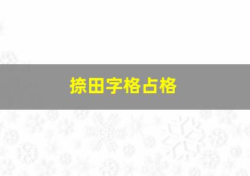 捺田字格占格