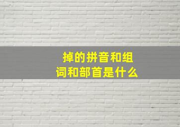 掉的拼音和组词和部首是什么