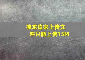 接龙管家上传文件只能上传15M