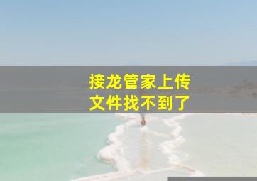 接龙管家上传文件找不到了