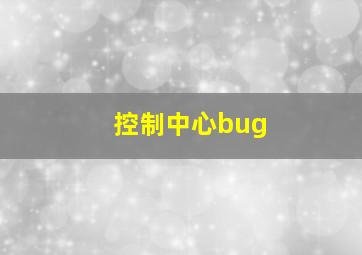 控制中心bug