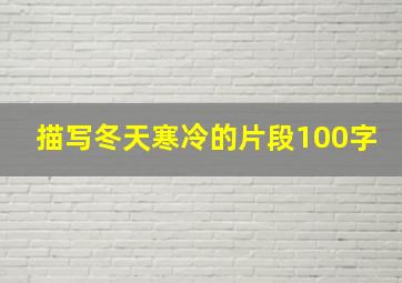 描写冬天寒冷的片段100字