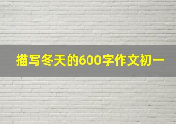 描写冬天的600字作文初一