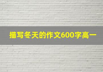 描写冬天的作文600字高一