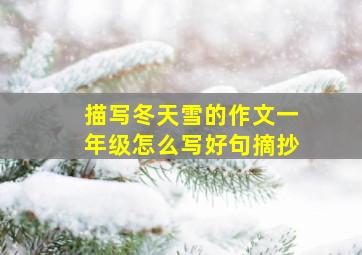 描写冬天雪的作文一年级怎么写好句摘抄