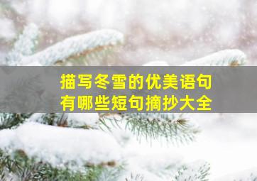 描写冬雪的优美语句有哪些短句摘抄大全