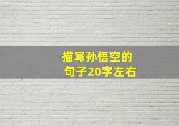 描写孙悟空的句子20字左右