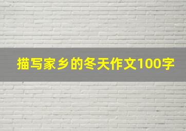 描写家乡的冬天作文100字