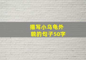 描写小乌龟外貌的句子50字