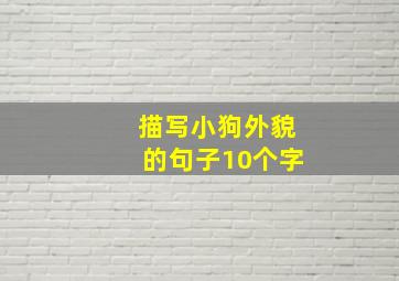 描写小狗外貌的句子10个字