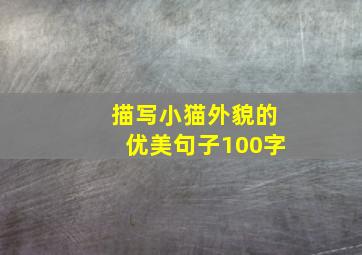 描写小猫外貌的优美句子100字