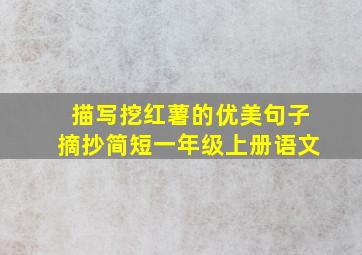 描写挖红薯的优美句子摘抄简短一年级上册语文