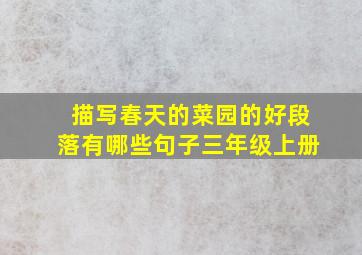 描写春天的菜园的好段落有哪些句子三年级上册