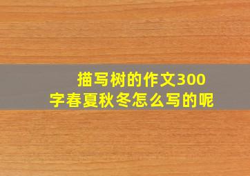 描写树的作文300字春夏秋冬怎么写的呢