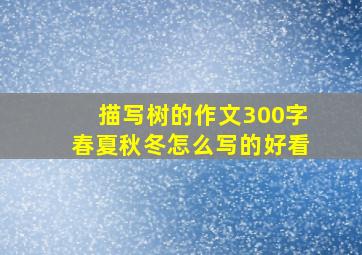 描写树的作文300字春夏秋冬怎么写的好看