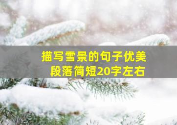 描写雪景的句子优美段落简短20字左右