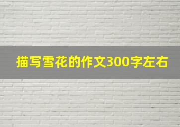 描写雪花的作文300字左右