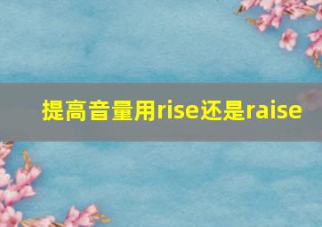 提高音量用rise还是raise