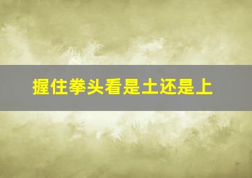 握住拳头看是土还是上