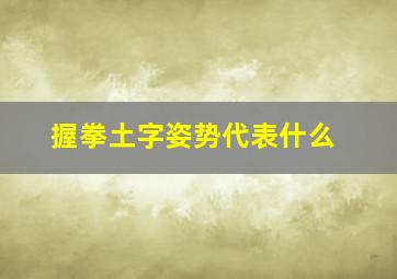 握拳土字姿势代表什么