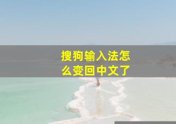 搜狗输入法怎么变回中文了