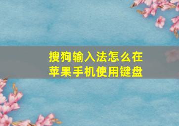 搜狗输入法怎么在苹果手机使用键盘