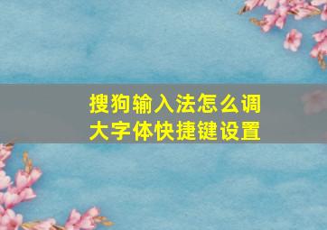 搜狗输入法怎么调大字体快捷键设置